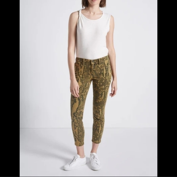 CURRENT/ELLIOTT The Stiletto Python-Print Crop Jeans Size 27. New.Hug al… - Picture 2 of 11
